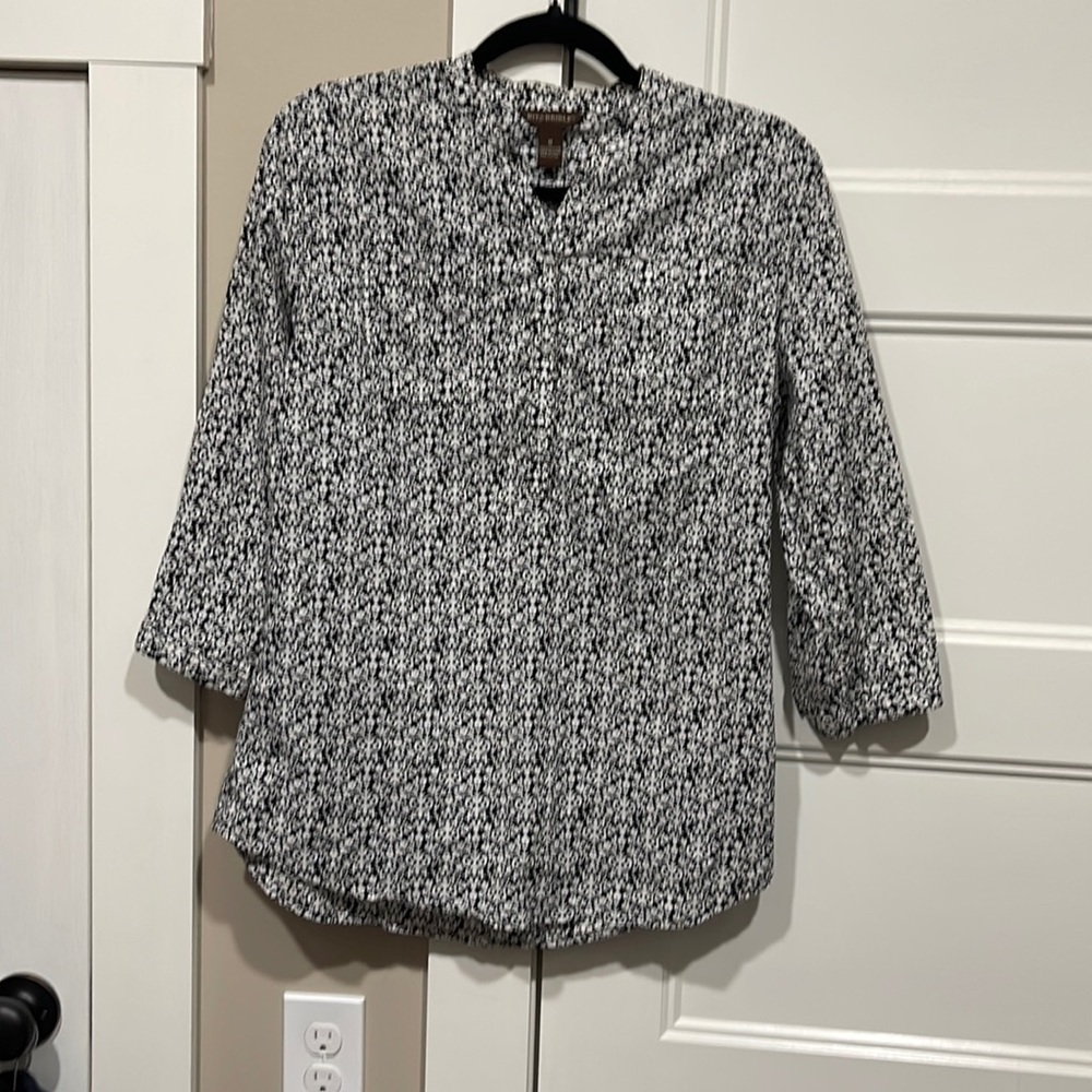 🐝 BIT & BRIDLE button down 3/4 sleeve top Medium. Great Condition.